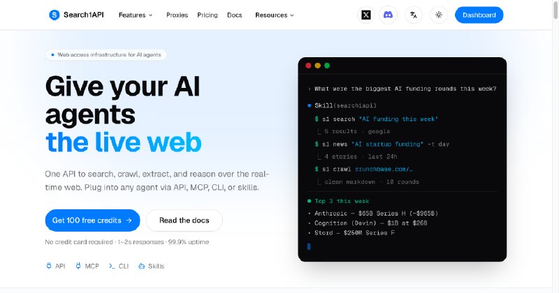 Web Access Infrastructure for AI Agents | Search1API