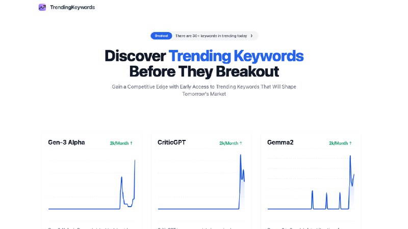 TrendingKeywords - 轻松掌握 Google 关键词趋势，挖掘新需求！ | Indie Hacker Tools