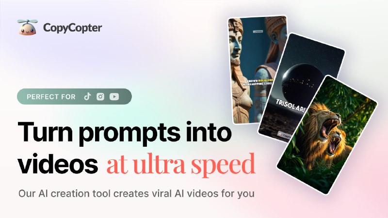 CopyCopter · AI Text to Video Generator