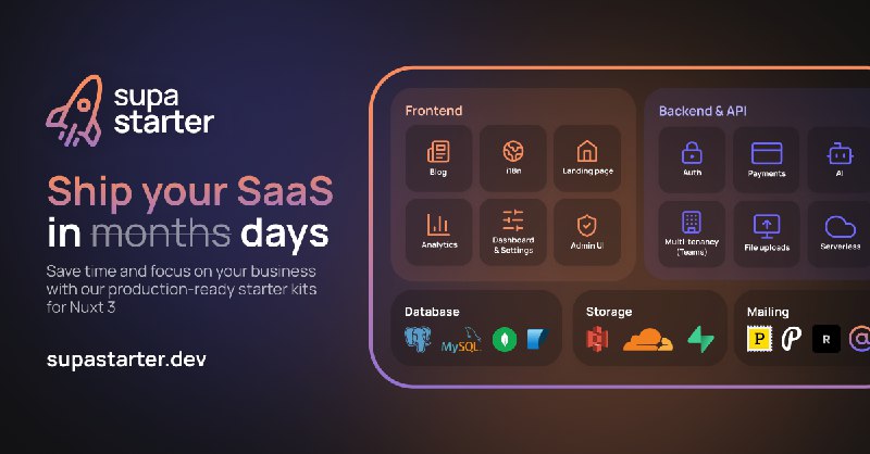 supastarter - SaaS starter kit & boilerplate for Next.js, Nuxt and TanStack Start