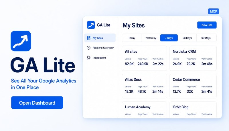 GA Lite — Multi-Account Google Analytics Dashboard